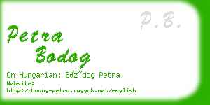 petra bodog business card